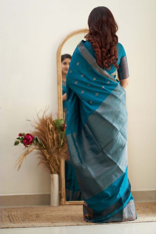 Silk Wedding Banarasi Sky Blue Saree