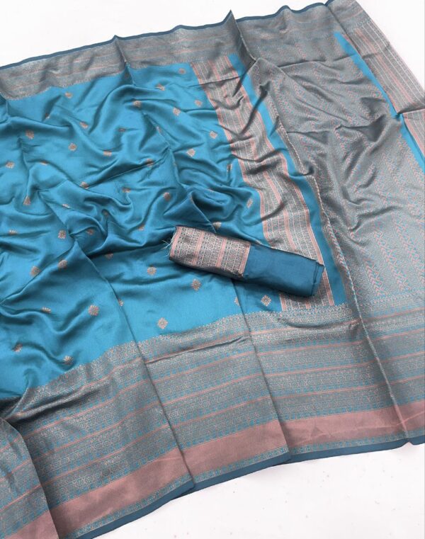 Silk Wedding Banarasi Sky Blue Saree