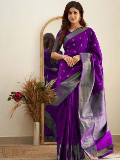 Bollywood Style Banarasi Purple Saree