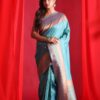 Fancy Festival wear Silk Sky Blue Saree