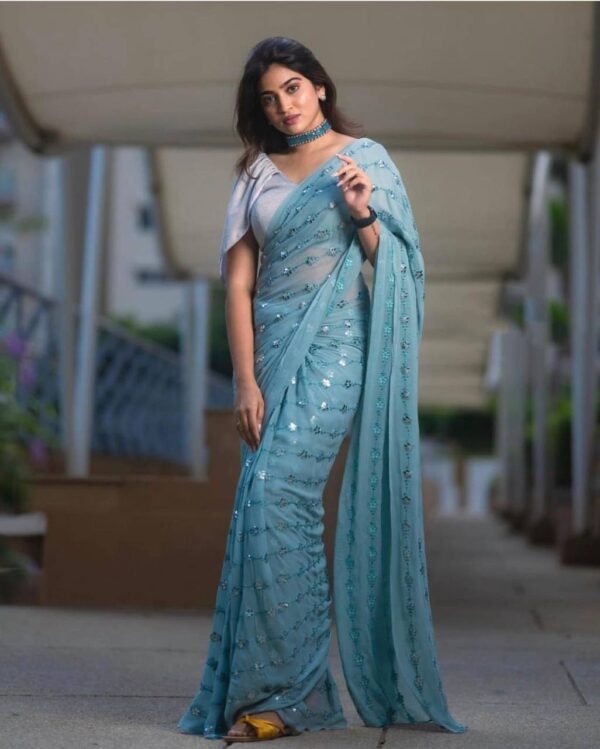 Sky Blue Saree