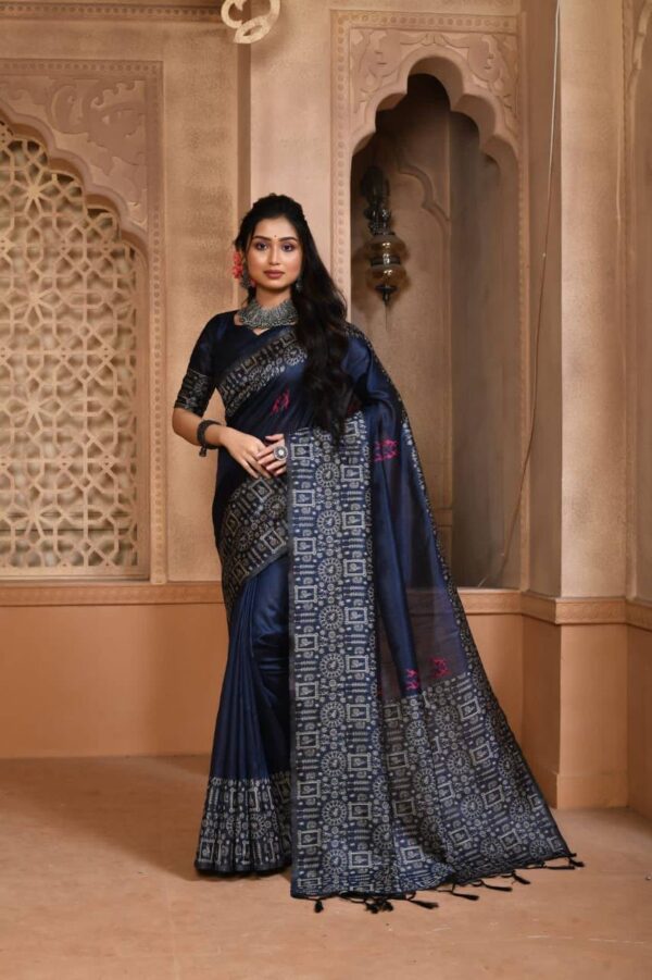 Traditional Weaving Banarasi Blue Saree