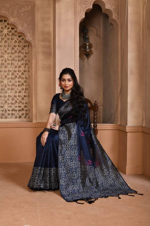Traditional Weaving Banarasi Blue Saree