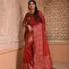 Wedding Silk Red Saree with Fancy Border