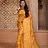 Wedding Fancy Border Silk Yellow Saree