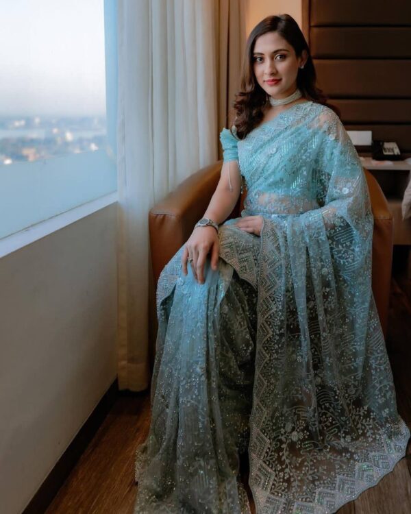 Sky Blue Saree