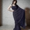 Designer Sequence Work Black Saree