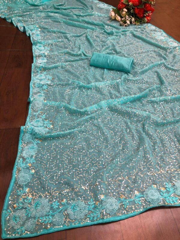 Sky Blue Saree