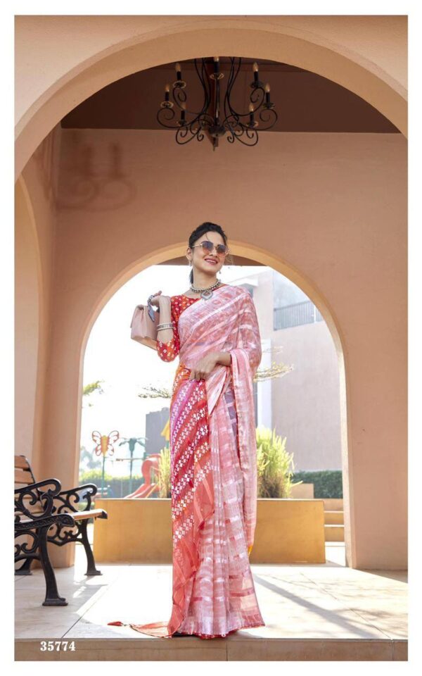 Regular wear Women Georgette Pink Saree