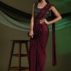 Ready to wear Party Look Maroon Saree