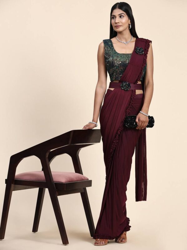 Maroon Saree