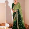 Wedding Function Georgette Green Saree