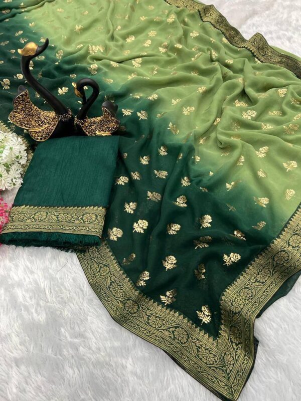 Wedding Function Georgette Green Saree