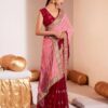 Stylish Lace Border Pink Saree in Georgette