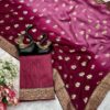Fancy Foil Print Georgette Purple Saree