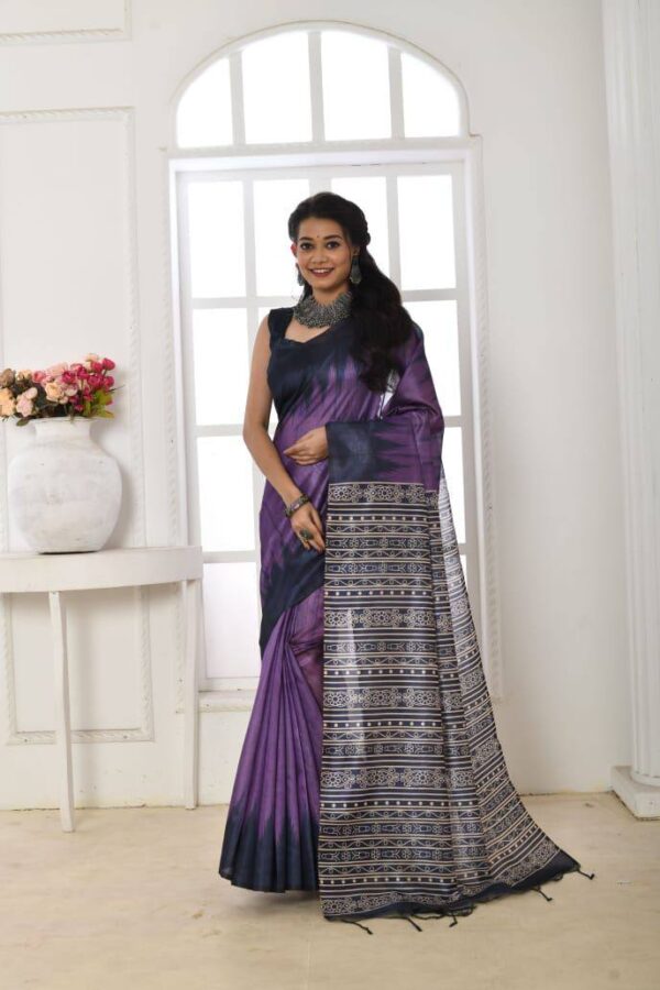 Formal Women Wear Silk Purple Saree