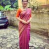 Traditional Women wear Silk Purple Saree