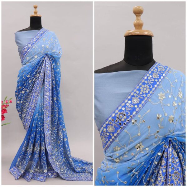 Sky Blue Saree