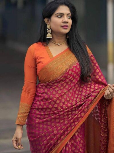 Traditional Wedding Silk Pink Saree