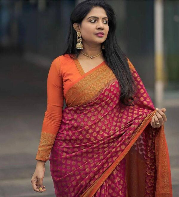 Traditional Wedding Silk Pink Saree