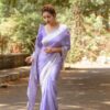 Cotton Stylish Fancy Partywear Purple Saree