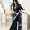 Latest Fashion Cotton Black Saree