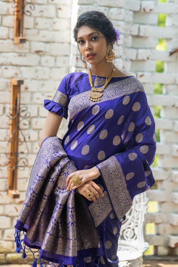 Bollywood Wedding Banarasi Blue Saree