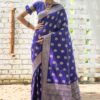 Bollywood Wedding Banarasi Blue Saree