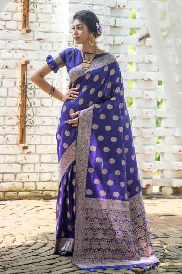 Bollywood Wedding Banarasi Blue Saree