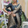 Festival wear Silk Banarasi Black Saree