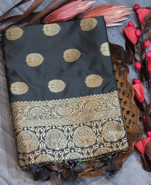 Festival wear Silk Banarasi Black Saree