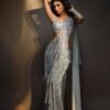 Wedding Party wear Sequence Grey Saree