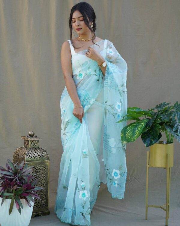 Sky Blue Saree