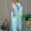 Latest Organza Sky Blue Saree in Organza