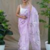 Bollywood Fashion Organza Purple Saree