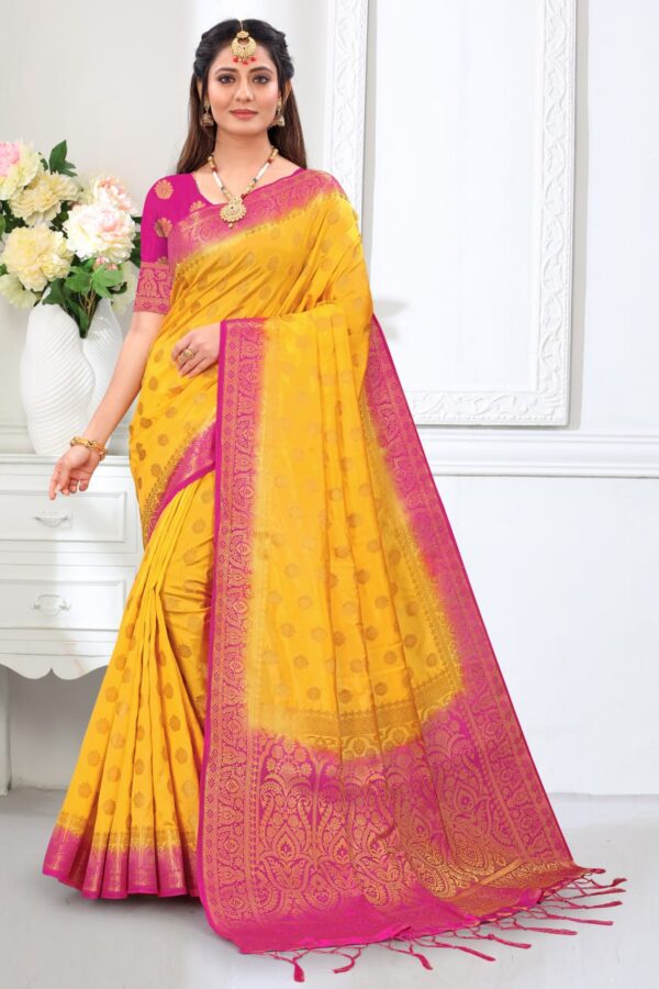 Traditional Function Banarasi Silk Yellow Saree