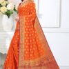 Silk Wedding Banarasi Orange Saree