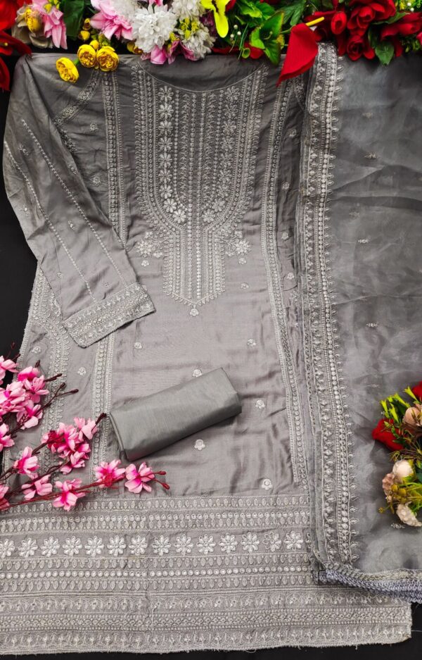 Gray Designer Salwar Kameez Suit