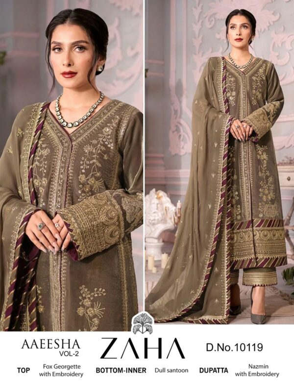 Brown Pakistani Salwar Kameez Suit