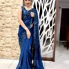 Latest Fashion Blue Saree in Sequence