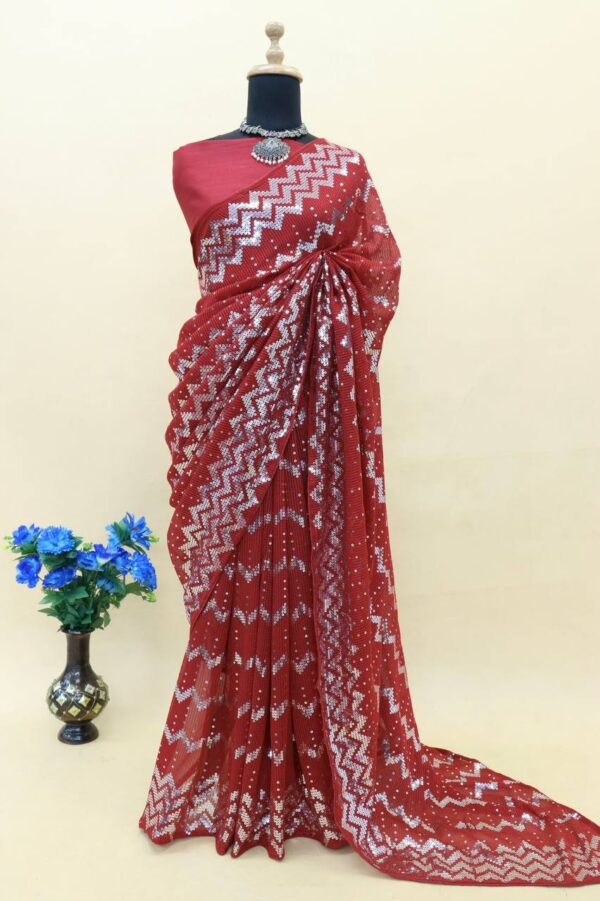 Attractive Look Wedding Red Saree