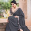 Wedding Party Georgette Grey Saree