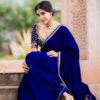 Latest Party wear Georgette Dark Blue Saree