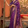 Stylish Festival wear Silk Purple Saree