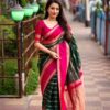 Fancy Banarasi Wedding Green Saree
