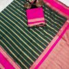 Fancy Banarasi Wedding Green Saree