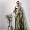 Online Green One Miniute Saree