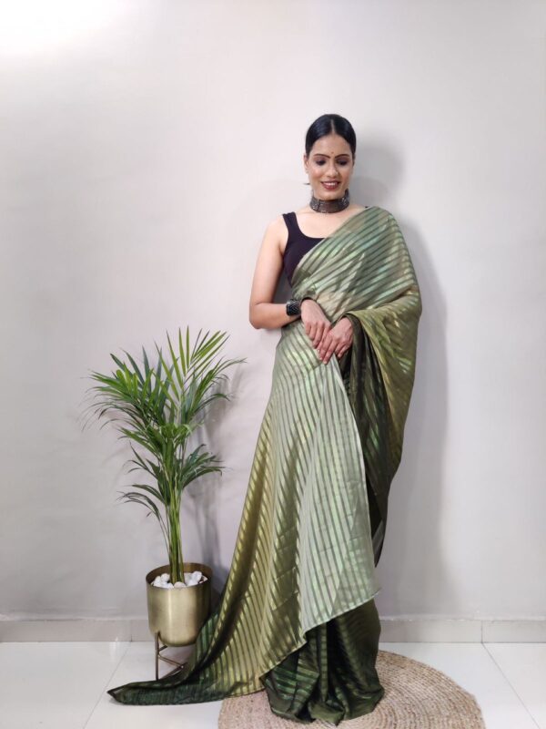 Online Green One Miniute Saree