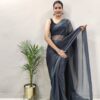 Ready To Wear Party Wear Grey Sari