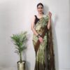 Green Ready To Wear One Miniute Saree